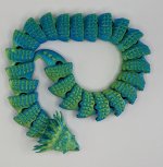 14 Inch Dragon Snake in line green and blue